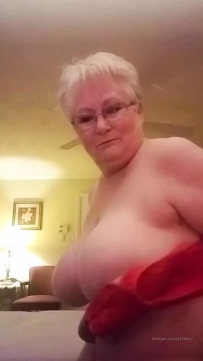 Hot Granny Gilf Shows Her Massive Tits As She Plays With Them, You Like?