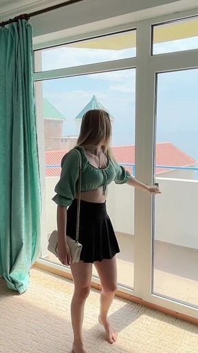 Beautiful Teen Fucked in the Ass by the Owner of the Apartment