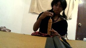 Joselynne Crossdresser Suck And Lick My Cum In My Big Dildo After Using