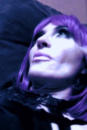 Eva latex purple fetish Milf kink bdsm high heels footfetish