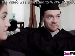 Small teen step sister loses a wager with her step brother and lets him bang her