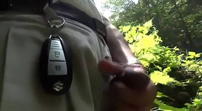 Japanese Grandpa Strips Outdoors