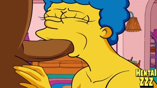 CHEATING MARGE SUCKS CARL'S COCK SIMPSONS PORN