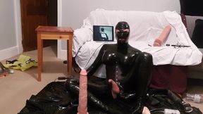 Latex Doll Ass Ripped Huge Dildo Gushing Sissy Cum Explosion