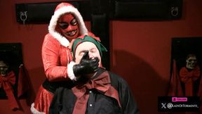 Smothering with Leather Gloves a short Christmas clip with the Lady and glovedsub SD