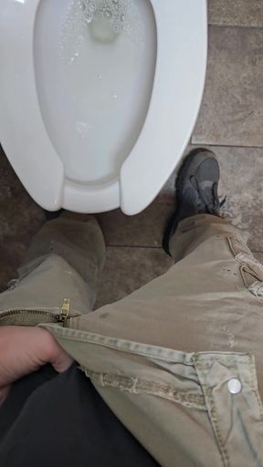Quick Piss at Gas Station Big Balls Soft Small Cute Dick
