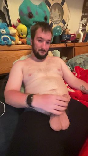 Sunburnt Jerkoff in bed