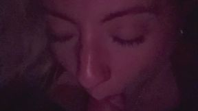 Hair up blowjob
