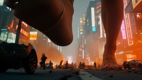 Giantess Barefoot Domination: Sensual Tokyo Crushing Rampage!