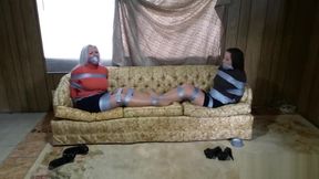 Sandra and Constance Tied up in Sofa