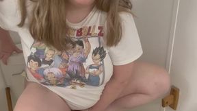 Squatting on the toilet seat peeing