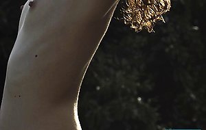 Petite Playboy model Hailey Afton divine living and gets naked at home