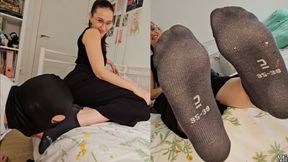 Dirty Black Socks Licked Clean by Slave