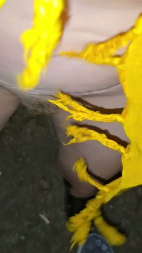 At night, we fuck on a bench in a public park.   Clip 2