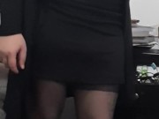 Man dressed as sexy secretary