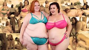 ”BBWs Julie Redhead n Lady Lynn Bang Two Lucky Fans”
