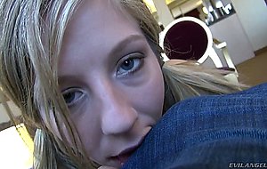 Pigtailed hottie Chastity Lynn with beautifull ass poses and sucks