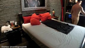 Slut wife has sex with stranger in a BDSM room while hubby is recording them, wife cheating, cuckold wife, cuckold couple