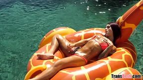 Fat cock filled Khloe Kay'_s shemale asshole