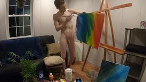 COLORFUL RAINBOW NAKED PAINTING