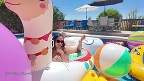 Raven Back at the Pool to Deflate and Destroy