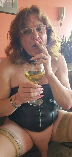 Smoking and enjoying a delicious drink