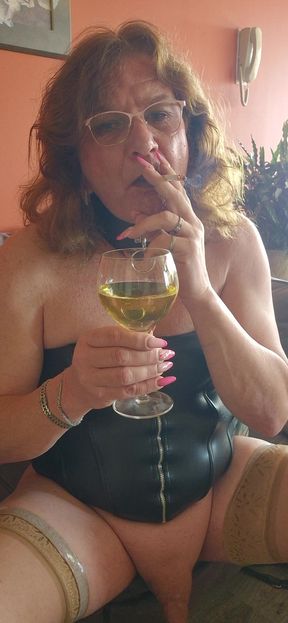 Smoking and enjoying a delicious drink