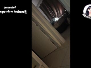CUCKOLD IN THE LIVING ROOM WATCHING TV, AND HIS WIFE BANGING WITH ONE MORE DUDE IN DAYBED