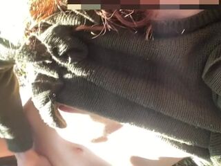 Masturbating On The Farm While The Cows Watch, Redhead Gets Off Outdoors