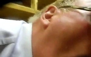 Daddy blows it in stockroom