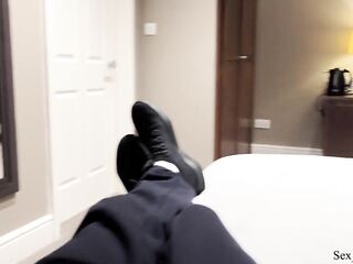 Stepmom's first-time DP in a crap-abode of a hotel shared room with her stepson