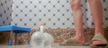 Steamy Shower Stroke Session with Toy  Slow to Hard Finish