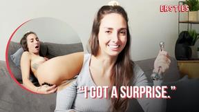 ”Ersties - Sexy Brunette Ana B Tries Out Her New Sex Toy”