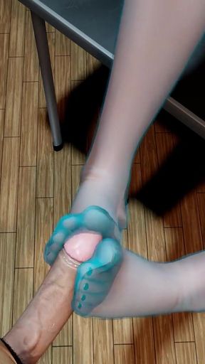 Spectacular moment from &quot;Hot Blonde with Long Socks Footjob&quot;