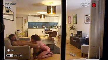 Caught on CCTV Danny Fucks young trans girl at home and CCTV caught all the action