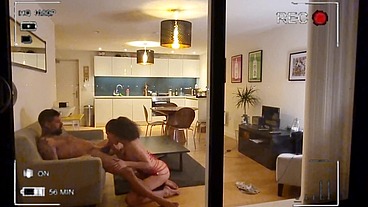 Caught on CCTV Danny Fucks young trans girl at home and CCTV caught all the action