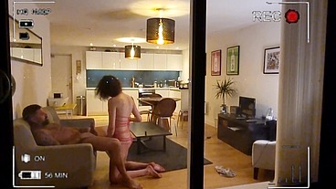 Caught on CCTV Danny Fucks young trans girl at home and CCTV caught all the action