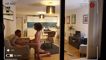 Caught on CCTV Danny Fucks young trans girl at home and CCTV caught all the action
