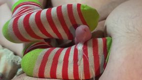 Belle uses a Strangers dirty worn and unwashed socks to give Sockjob!
