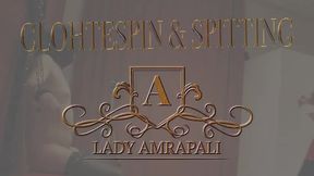 Clothespin & Spitting Total lenghts 4:21 minutes Clamps Nippleclamps Spit Slave Bdsm  LADYAMRAPALI  Herrin Mistress Domina Femdom