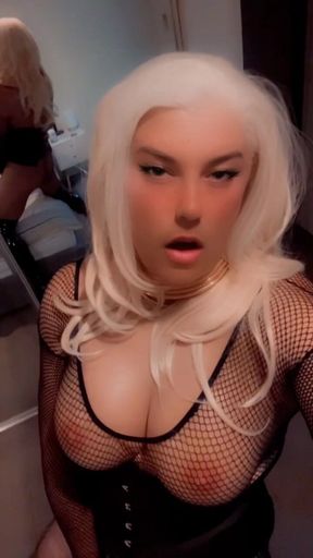 Dom Bimbo tgirl cumming