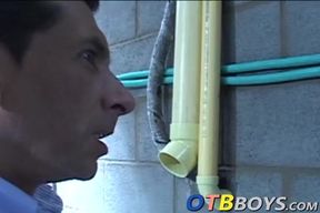David is becoming accustomed to prison life by sucking cock