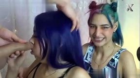 Zarina and Jazmin very horny in the bedroom with their best friend'_s big cock