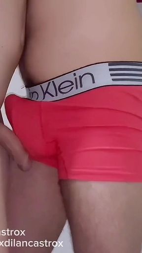 Straight Guy Goes Into the Bathroom to Fuck a Young Twink While He's Taking a Shower Anal Creampie