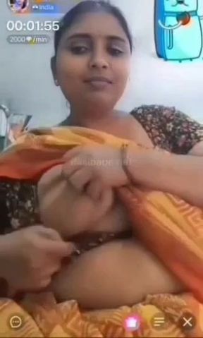 Gouthami reddy manthena sexy in orange saree removing blouse no bra inside nude boobs