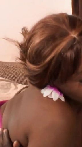 Busty ebony-skinned BBW de collecter sucks and fucks big black cock
