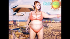 Big Boobie Topless fun at the Beach with Samantha 38G