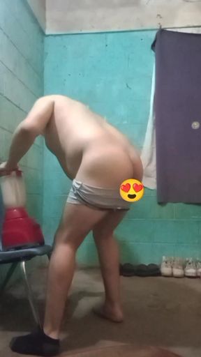 Jesus shirtless in boxer making goose cupcake smoothie of this 2026
