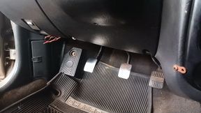 With high heels pumping car pedals until they manage to start the car (3)