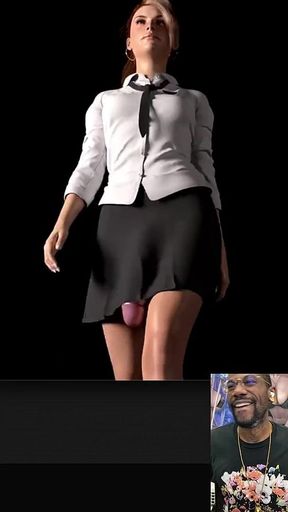 Transgender Office Lady Goes to Work with Her Thicc Cock Out